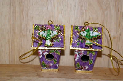 +MBA  "Set Of 2 Lavender Bird House Ornaments #9991