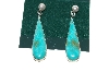 +MBA #65-015   Artist Marked Teardrop Blue Turquoise Earrings