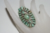 +MBA #65-181  Green Turquoise Artist "LMB Larry Moses Begay"  Signed Oval Ring