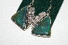 +MBA #65-248   Artist Signed  Fancy Cut Green Turquoise Earrings