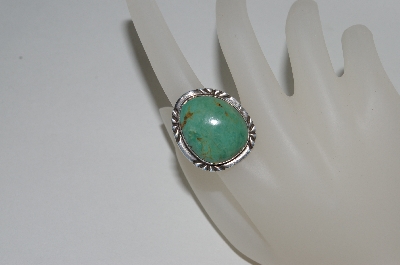 +MBA #65-080   Artist Stamped Green Turquoise Ring