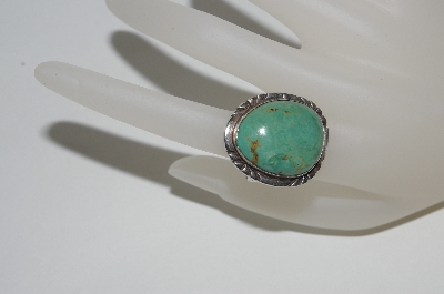 +MBA #65-080   Artist Stamped Green Turquoise Ring