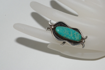 +MBA #65-145   Sterling Blue/Green Turquoise Navajo Ring