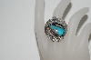 +MBA #65-164  Sterling Blue Turquoise Fancy Leaf Ring