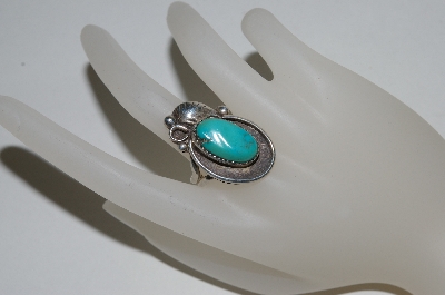 +MBA #65-198  Artist "M"  Signed Blue Turquoise Ring