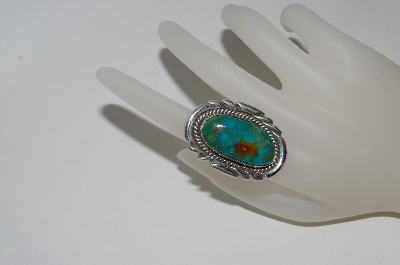 +MBA #65-149  Sterling Navajo Green Turquoise Ring