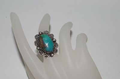 +MBA #65-173  Sterling "Navajo" Blue Turquoise Ring