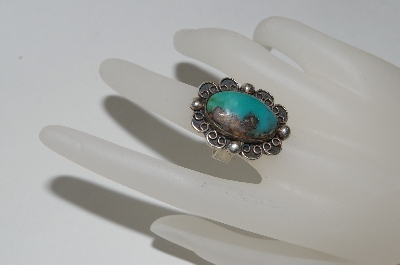 +MBA #65-173  Sterling "Navajo" Blue Turquoise Ring