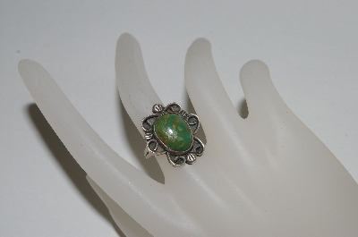 +MBA #65-216   Sterling "Navajo" Green Turquoise Ring