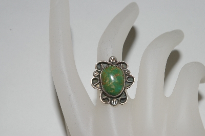 +MBA #65-216   Sterling "Navajo" Green Turquoise Ring
