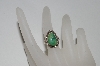 +MBA #65-221  Sterling Small Green Turquoise Ring