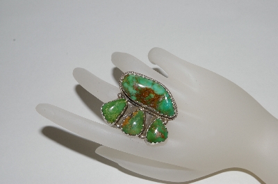 +MBA #65-192  " Big & Beautiful 4 Stone Green Turquoise Ring