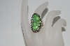 +MBA #65-166  Artist  "Leonard Nez" Signed Green Turquoise Ring