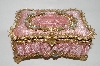 "SOLD"  MBA #65-030  "Pink Velvet "Jeweled" Victorian Look Jewelry Box