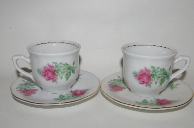 +MBA #66-116 Baum Brothers "Maria Pattern" Set Of 8 Expresso Cups & saucers"
