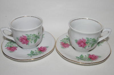 +MBA #66-116 Baum Brothers "Maria Pattern" Set Of 8 Expresso Cups & saucers"