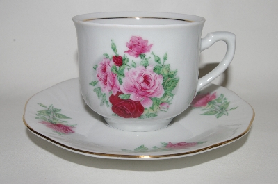+MBA #66-009  Service For 4    " Baum Brothers "Maria" Cup & Saucer Set