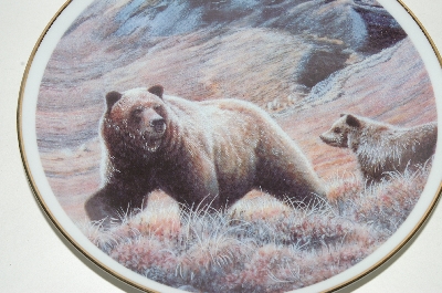 +MBA #68-017  "Mother Bear & Cub Ceramic Bear Plate
