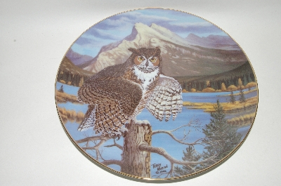 +MBA #68-073  1988  Hand Autographed Terry McLean "Tiger In The Sky" Alberta's Great Horned Owl