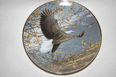 +MBA #68-027  1991 John Pitcher "Autumn In The Mountains" Seasons Of The Bald Eagle Plate Collection