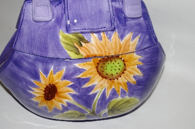 + Purple "Sunflower" Ceramic Handbag Cookie Jar