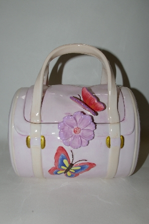 +MBA #69-164   " Pale Pink 3D Butterfly Handbag Cookie Jar