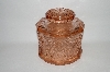 +MBA #69-225   " Small Pink Glass Fancy Patterned Canister