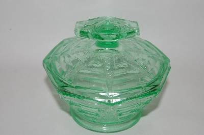+MBA #69-187  "Vintage Green Glass 6 Piece Vanity Set