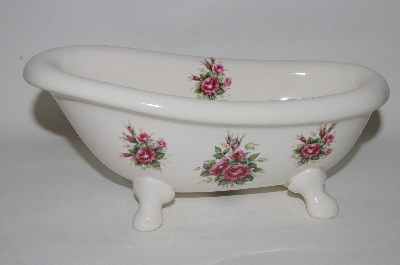 +MBA #69-120   Athena White Ceramic Rose Bathtub Vanity Dish