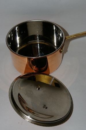 +MBA #71-001  "35 Year  Old  Small Copper Sauce Pot With Lid