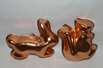 +Older Set Of 2 Copper Animal Jello Molds