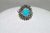 +MBA #78-195   Sterling Oval Cut Blue Turquoise Ring