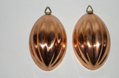 +MBA #79-064   Set Of Two Mellon Shaped Copper Jello  Molds