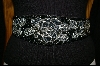+MBA #BCM-1   " 1980's Black, Silver & Metalic Grey "Nordstrom" Rose Hand Beaded Belt