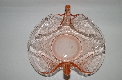 +MBA #81-272   Vintage Pink Depression Glass "Double Swan" Candy Dish