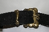 +MBA #81-111  "Made In The USA Black Suede Belt With Antiqued Brass Buckle