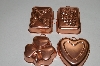 +Set Of 4 Small Unlined Copper Jello Molds