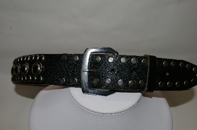 +MBA #82-086  "From The 1970's Studded  Black Leather Belt