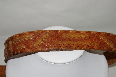 +MBA #82-091  "1980's Tan Hand Tooled & Whip Stitched Leather Belt
