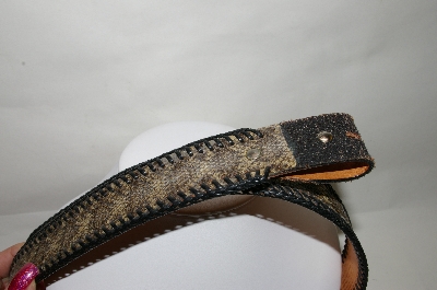 +MBA #82-100  "Custom Made 1 Of A Kind Rattlesnake & Leather Belt