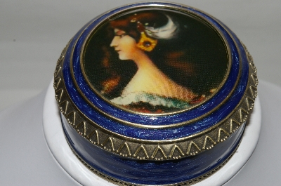 +MBA #82-012  "2003 Antique Road Show Reproduction Brass Enameled Trinket Box
