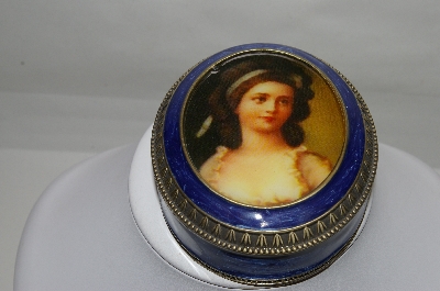 +Oval Antique Road Show Victorian Reproduction Enameled Trinket Box
