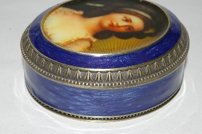 +Oval Antique Road Show Victorian Reproduction Enameled Trinket Box