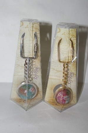 +Set Of 2 Gemstone Globe Key Rings