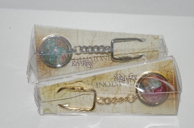 +Set Of 2 Gemstone Globe Key Rings