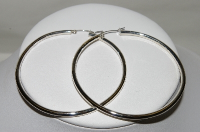 +MBA #84-172   Pair Of Large Thick Sterling Hoops