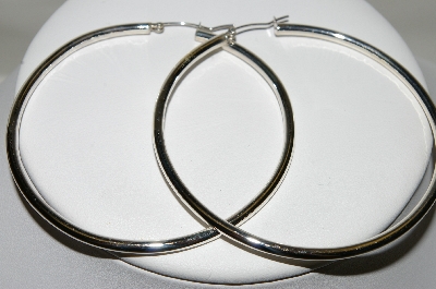 +MBA #84-172   Pair Of Large Thick Sterling Hoops