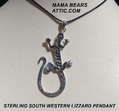 +MBA #84-138   Sterling South Western Lizzard Pendant