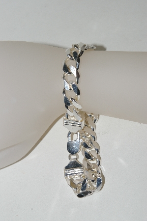 +MBA #84-084   Sterling "Heavy" 8" Curb Link Bracelet