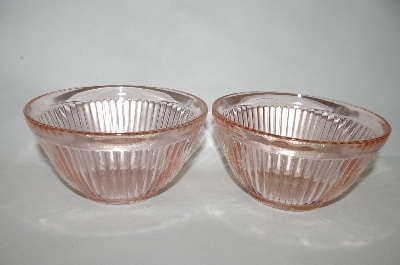 +Set Of 2 Pink Depression Glass Berry Bowls